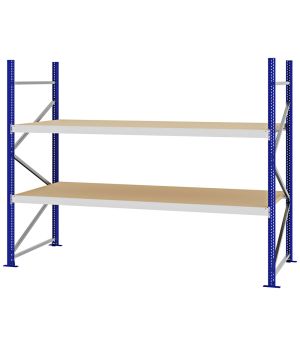 Weitspannregal Grundregal FORTIS, 2.000×2.500×1.000 mm, Spanplatte