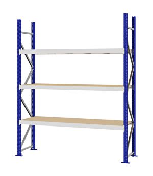 Weitspannregal Grundregal FORTIS, 2.500×2.000×500 mm, Spanplatte