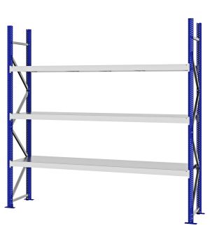 Weitspannregal Grundregal FORTIS, 2.500×2.500×500 mm, verzinkt