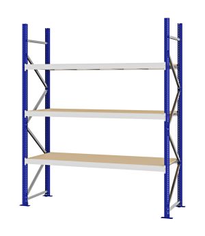 Weitspannregal Grundregal FORTIS, 2.500×2.000×600 mm, Spanplatte
