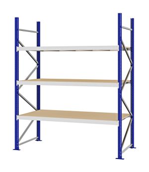 Weitspannregal Grundregal FORTIS, 2.500×2.000×800 mm, Spanplatte
