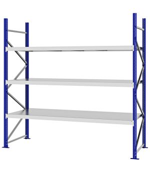 Weitspannregal Grundregal FORTIS, 2.500×2.500×800 mm, verzinkt