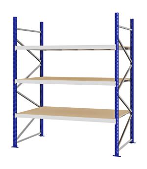 Weitspannregal Grundregal FORTIS, 2.500×2.000×1.000 mm, Spanplatte