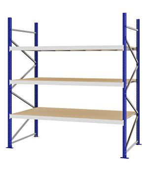 Weitspannregal Grundregal FORTIS, 2.500×2.250×1.000 mm, Spanplatte