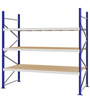 Weitspannregal Grundregal FORTIS, 2.500×2.500×1.000 mm, Spanplatte