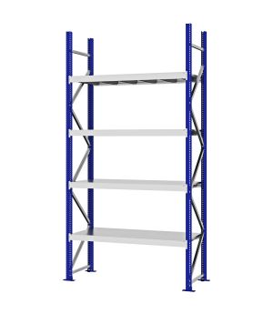 Weitspannregal Grundregal FORTIS, 3.000×1.500×500 mm, verzinkt