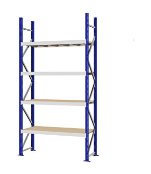 Weitspannregal Grundregal FORTIS, 3.000×1.500×500 mm, Spanplatte