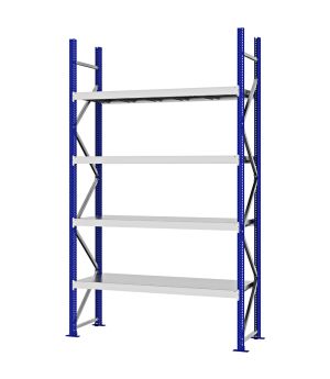 Weitspannregal Grundregal FORTIS, 3.000×1.750×500 mm, verzinkt