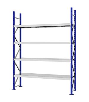 Weitspannregal Grundregal FORTIS, 3.000×2.250×500 mm, verzinkt