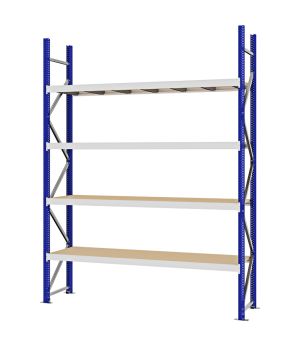 Weitspannregal Grundregal FORTIS, 3.000×2.250×500 mm, Spanplatte