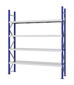 Weitspannregal Grundregal FORTIS, 3.000×2.500×500 mm, verzinkt