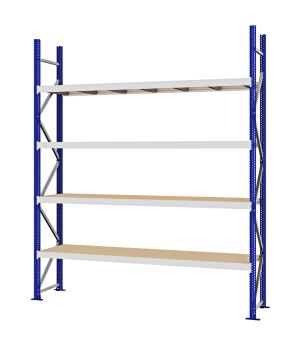 Weitspannregal Grundregal FORTIS, 3.000×2.500×500 mm, Spanplatte