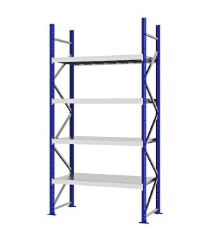 Weitspannregal Grundregal FORTIS, 3.000×1.500×600 mm, verzinkt