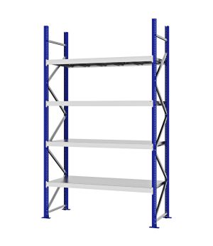 Weitspannregal Grundregal FORTIS, 3.000×1.750×600 mm, verzinkt