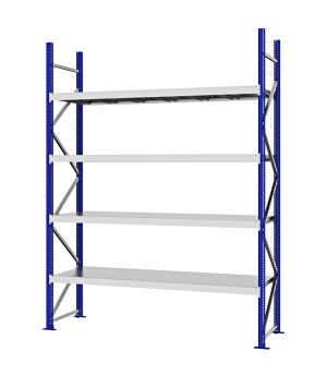 Weitspannregal Grundregal FORTIS, 3.000×2.250×600 mm, verzinkt