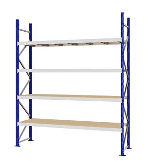 Weitspannregal Grundregal FORTIS, 3.000×2.500×600 mm, Spanplatte