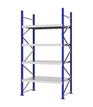 Weitspannregal Grundregal FORTIS, 3.000×1.500×800 mm, verzinkt