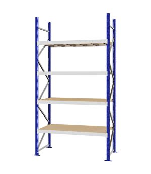 Weitspannregal Grundregal FORTIS, 3.000×1.500×800 mm, Spanplatte