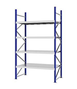 Weitspannregal Grundregal FORTIS, 3.000×1.750×800 mm, verzinkt