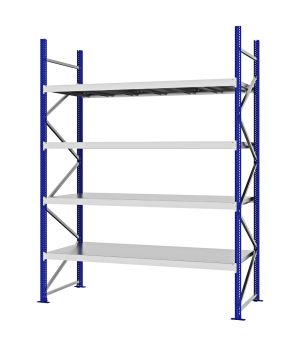 Weitspannregal Grundregal FORTIS, 3.000×2.250×800 mm, verzinkt