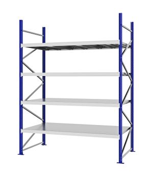 Weitspannregal Grundregal FORTIS, 3.000×2.250×1.000 mm, verzinkt