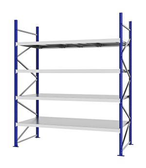 Weitspannregal Grundregal FORTIS, 3.000×2.500×1.000 mm, verzinkt