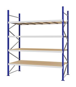 Weitspannregal Grundregal FORTIS, 3.000×2.500×1.000 mm, Spanplatte
