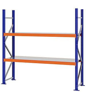 Weitspannregal Grundregal FORTIS, 2.000×2.000×500 mm, verzinkt