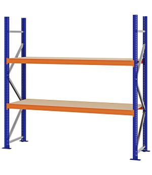 Weitspannregal Grundregal FORTIS, 2.000×2.000×500 mm, Spanplatte