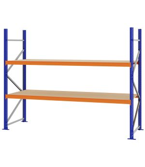 Weitspannregal Grundregal FORTIS, 2.000×2.500×800 mm, Spanplatte