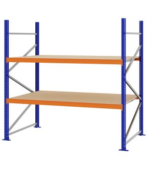 Weitspannregal Grundregal FORTIS, 2.000×2.000×1.000 mm, Spanplatte