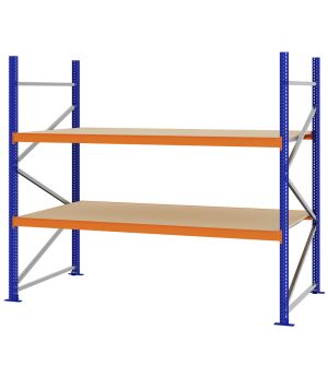 Weitspannregal Grundregal FORTIS, 2.000×2.250×1.000 mm, Spanplatte