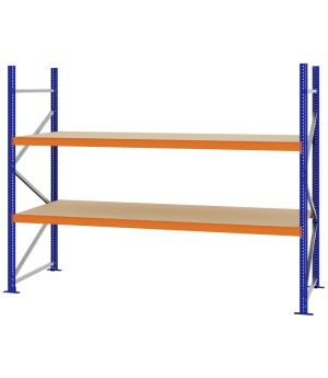 Weitspannregal Grundregal FORTIS, 2.000×2.500×1.000 mm, Spanplatte