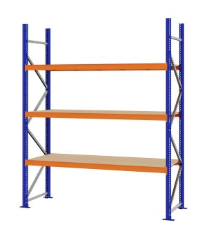 Weitspannregal Grundregal FORTIS, 2.500×2.000×600 mm, Spanplatte