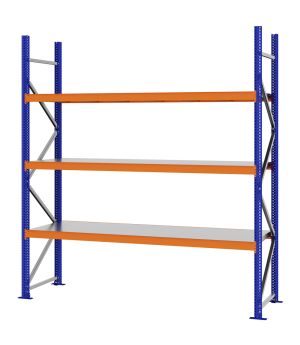 Weitspannregal Grundregal FORTIS, 2.500×2.250×600 mm, verzinkt