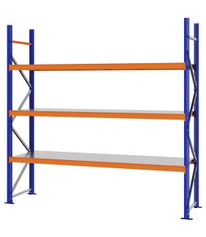 Weitspannregal Grundregal FORTIS, 2.500×2.500×600 mm, verzinkt