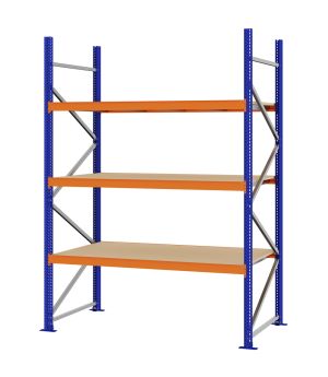 Weitspannregal Grundregal FORTIS, 2.500×1.750×800 mm, Spanplatte