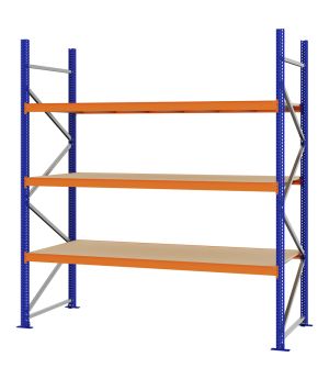 Weitspannregal Grundregal FORTIS, 2.500×2.250×800 mm, Spanplatte