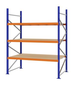 Weitspannregal Grundregal FORTIS, 2.500×2.000×1.000 mm, Spanplatte