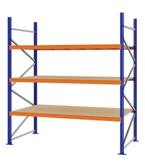 Weitspannregal Grundregal FORTIS, 2.500×2.250×1.000 mm, Spanplatte