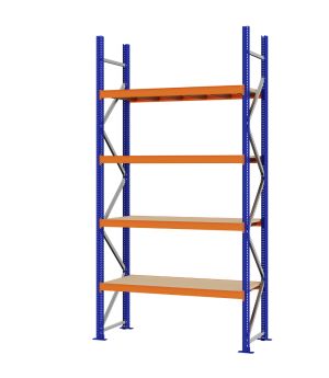 Weitspannregal Grundregal FORTIS, 3.000×1.500×500 mm, Spanplatte