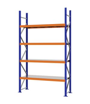 Weitspannregal Grundregal FORTIS, 3.000×1.750×500 mm, verzinkt