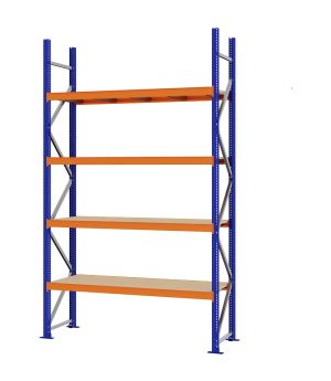 Weitspannregal Grundregal FORTIS, 3.000×1.750×500 mm, Spanplatte