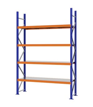 Weitspannregal Grundregal FORTIS, 3.000×2.000×500 mm, verzinkt