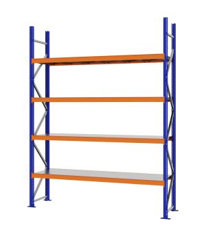 Weitspannregal Grundregal FORTIS, 3.000×2.250×500 mm, verzinkt