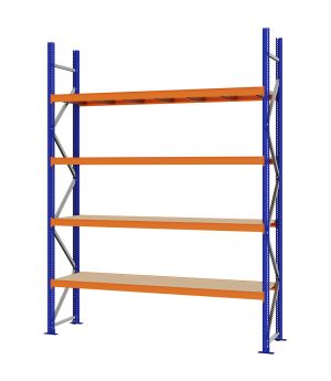 Weitspannregal Grundregal FORTIS, 3.000×2.250×500 mm, Spanplatte