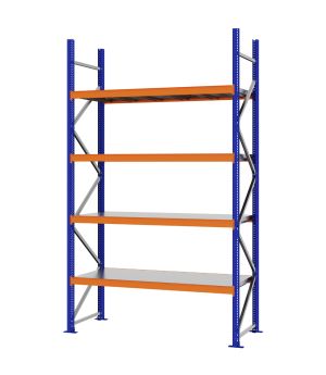 Weitspannregal Grundregal FORTIS, 3.000×1.750×600 mm, verzinkt