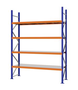 Weitspannregal Grundregal FORTIS, 3.000×2.250×600 mm, verzinkt