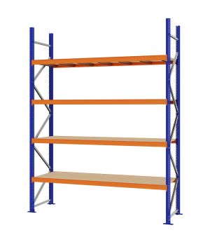 Weitspannregal Grundregal FORTIS, 3.000×2.250×600 mm, Spanplatte