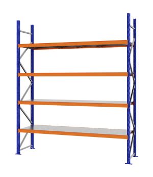 Weitspannregal Grundregal FORTIS, 3.000×2.500×600 mm, verzinkt